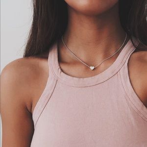 NWT SILVER SIMPLE HEART NECKLACE